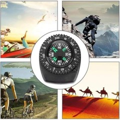 Black Button Mini Survival Compass for Hiking, Camping, Boating, Oil Filled