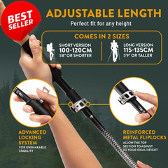Foldable Hiking Poles Adjustable Lightweight Aluminum Cork EVA Grips – US