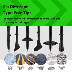 Telescopic Walking Trekking Poles Hiking Sticks Collapsible Alpenstock Pair of 2