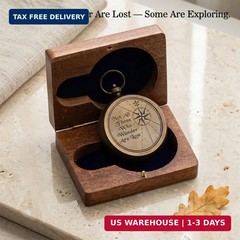 Compass Gift for Mom/Dad, Vintage Pocket Compass Engraved with Go Confidently Cu