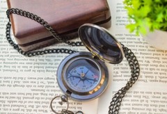 Personalized Engraved Pocket Brass Compass. – 2″Push Button AntiqueBrass Compass