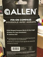 Allen Company Liquid Filled Pin On Ball Shaped Compass, Sealed Package, New