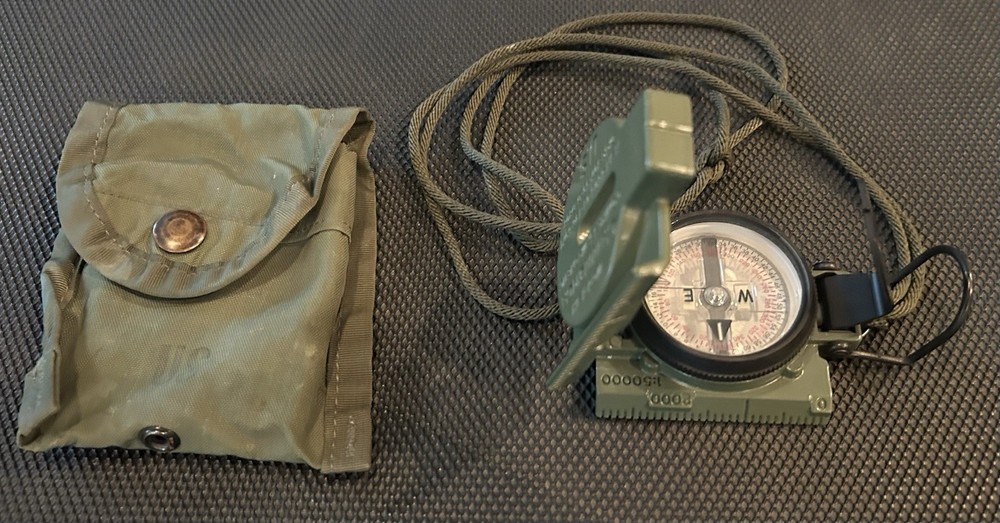 USMC Cammenga Model 3H Tritium Lensatic Compass NSN 6605-01-196-6971 With Pouch