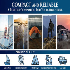 Military Compass for Hiking and Survival- Waterproof Brass Nautical Pocket Compa