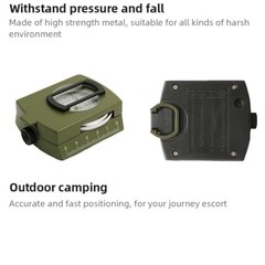 Military Compass Pocket Sighting Clinometer Classic Hiking Luminous Lensatic Map