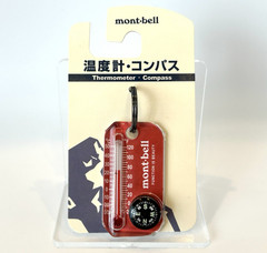 mont-bell Thermo Compass Red 1827647 Thermometer Compass Keychain Japan New