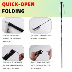 Ultra Light Carbon Fiber Trekking Poles – Collapsible Hiking Sticks 125Cm