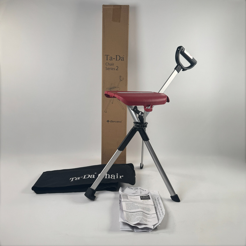 STEP2GOLD Ta-Da Chair Series 2, Portable Trekking Hiking Pole in Red 34.2″