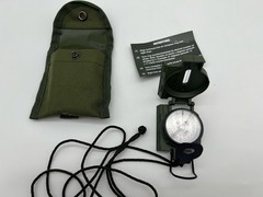 New O.D. Green GI Phosphorus Lensatic Compass with Pouch