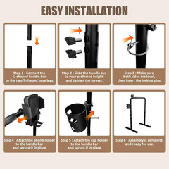Adjustable 21.3″ Wide Handle Bar for Walking Pad with Cup & Phone Holder