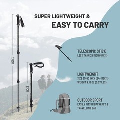 Lightweight Adjustable Aluminum Trekking Poles – Comfort and Durability (2 Pack)