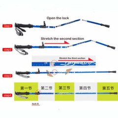 Aluminium Anti Shock Walking Trekking Hiking Stick Pole Alpenstock For Sports