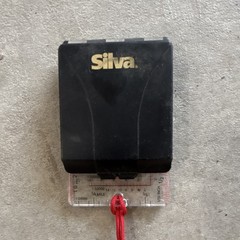 Silva Mirror Sighting Compass w/ Red Lanyard, Plastic, Black/Clear/Red