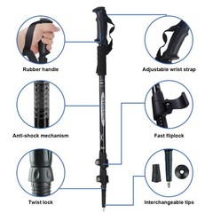 2X Adjustable Walking Sticks Aluminum Hiking Poles Lightweight Nordic Alpenstock