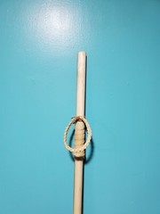 Hickory Hiking Staff With Leather Handle and Wrist Strap 1 in..