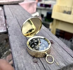 Nautical vintage Compass Brass WWII military Pocket Compass