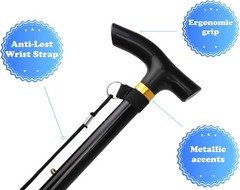 Cane Walking Stick Adjustable Folding walking Aluminum Collapsible Travel Hiking