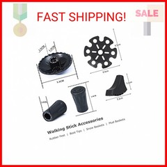 Walking Stick Tips Rubber 4 Pack Trekking Pole Tips Replacement- Rubber Feet for