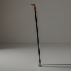 VINTAGE BRASS EAGLE HEAD WALKING CANE HANDLE WITH WOODEN STICK 36” TALL