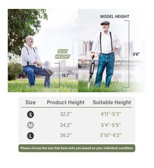 STEP2GOLD Ta-Da Chair Series 2 Portable Trekking Hiking Pole, 36.2″ LARGE – BLUE