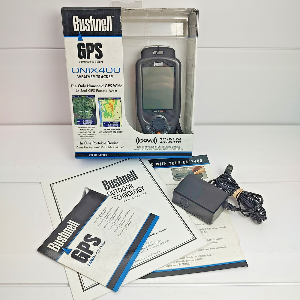 Bushnell GPS ONIX 400 Weather Tracker Portable Navigation – Needs Battery –
