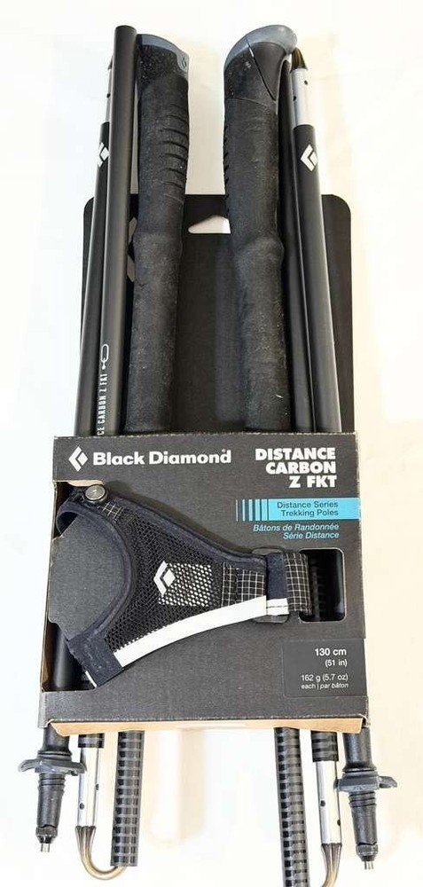 Black Diamond Distance Carbon Z FKT Trekking Poles Pair – 130cm/162g – Black