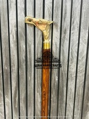 AURA Nautical 37″ Wooden Walking Stick Cane W/Brass Horse Head Handle Easter