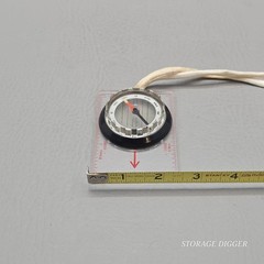 Vintage Small Portable Compass on Hard Plastic Measuring Base, Made in Japan