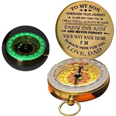 Luminous Compass Hiking Survival Retro Golden Pocket Compass