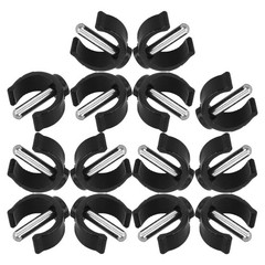 14Pcs Reusable C Shaped Buckle Clips for Walking Cane Attachments Black ABS Set