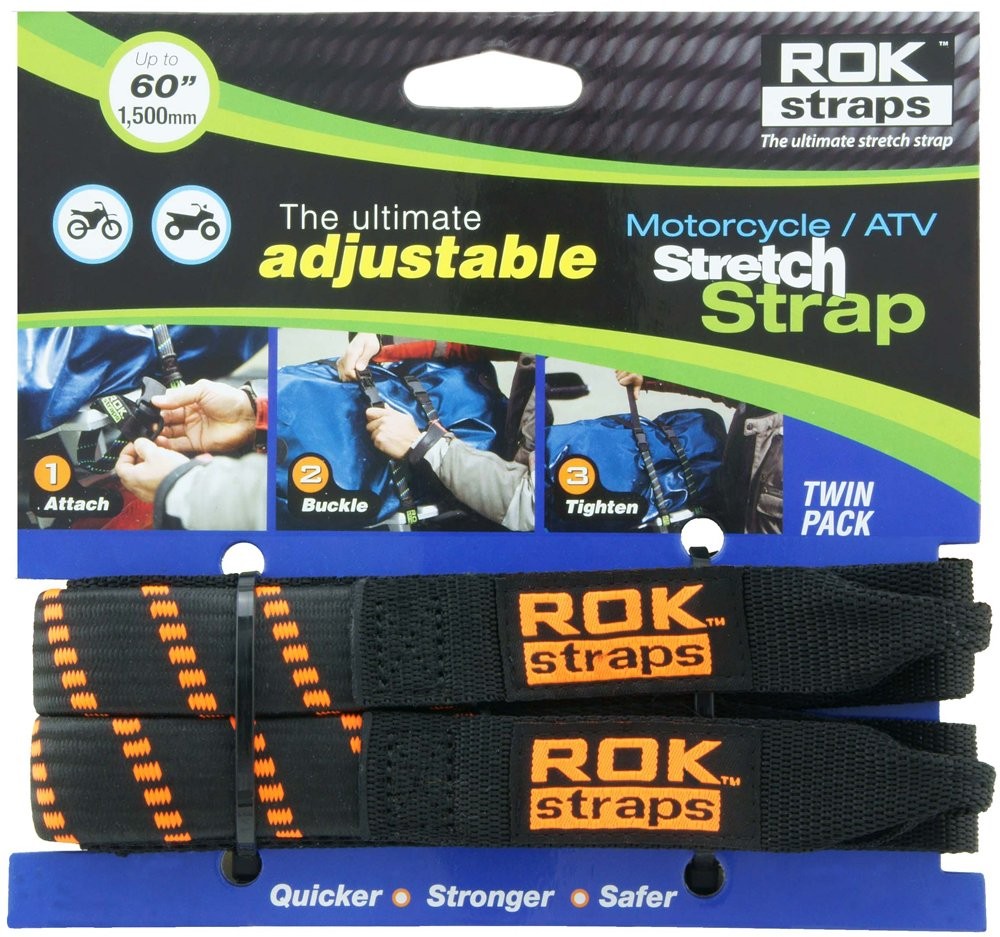18 to 60 X 1 Wide Black Orange Cargo Strap for Motorcycles ATVs Snowmobiles
