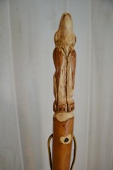 Walking Stick with Wolf Carving – Coyote – HardWood – Strong – Made in USA