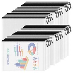 A4/Letter Size Mesh Zipper Pouch, 24 Pack 13″ x 9.4″ A4-13.3×9.4in Black