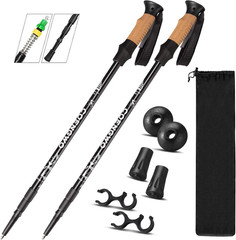 Trekking Poles Collapsible Hiking Poles, Aluminum 7075 Walking Poles Sticks wit