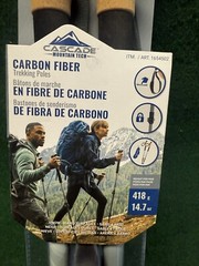 Cascade Mountain Tech Carbon Fiber Hiking Trekking Poles Cork Grip 2 Poles NEW