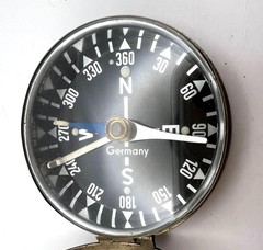 Vintage German Pocket Compass Lidded 1.75″ Black Dial Thalson Style Working