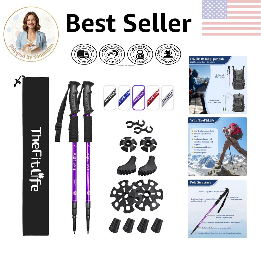 Collapsible Trekking Poles – Lightweight, Ergonomic Grips, for All Terrain Use