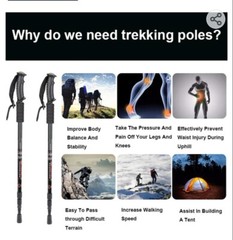 Aihoye Hiking Trekking Poles 2 Pack Collapsible Lightweight Anti Shock Hiking