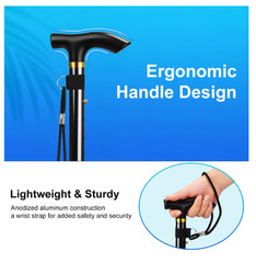 Cane Walking Stick Adjustable Folding walking Aluminum Collapsible Travel Hiking