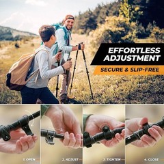 Lightweight Carbon Fiber Trekking Poles Adjustable Ergonomic Grips Hiking Gear