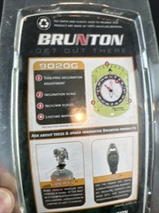 Brunton Map Compass 9020G with Optic Green Baseplate Declination Adjustment. NEW
