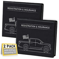 Auto Accessory Document Holder, 2 Pack (Black, PVC, Portable, EZ Pass Truck