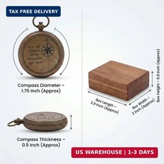 Compass Gift for Mom/Dad, Vintage Pocket Compass Engraved with Go Confidently Cu