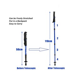 2 Trekking Poles Nordic Walking Sticks Adjustable Anti-shock Hiking Alpenstock