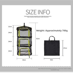 Space Saving 3 Layer Drying Net Rack for Fruits Vegetables Herbs Easy Assembly