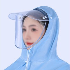 Detachable Heavy Duty Dual Brim Rain Hood Waterproof Thickened Raincoat