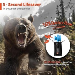Ultra-Compact Nylon Holder for.4oz Air Horns(NOT Include Air Horn)，Bear/Dog 1