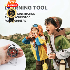 Magnetic Compass for Kids – Orienteering & Wilderness Middle-sized, clear