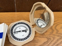 Brunton Cadet Pocket Transit Compass Beige Mirror Made USA Mapping Survey Field