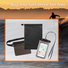 Dry Bag Backpack, 20L Dry Bag Waterproof with Waist Pouch and Phone Black